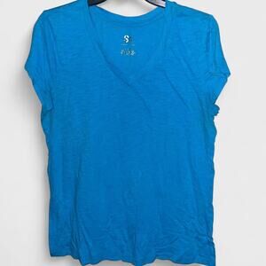 SO intimates Turquoise Space Dye Relaxed Short Sleeve Shirt - Size XL